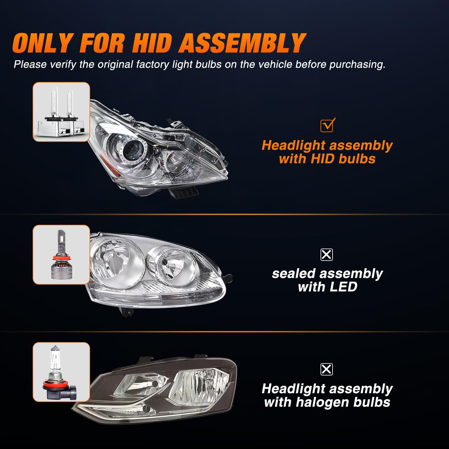 Nilight D3S HID Headlight Bulbs, Super Bright D3S HID Bulb 6000K Diamond White H