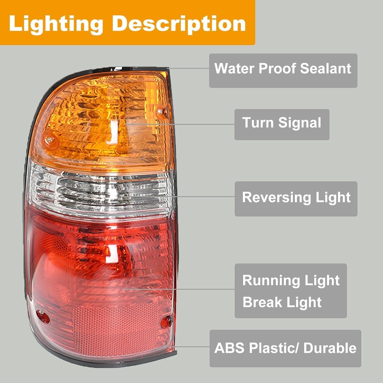 Tacoma Tail Light Compatible with 2001-2004 Toyota Tacoma 2001 2002 2003 2004