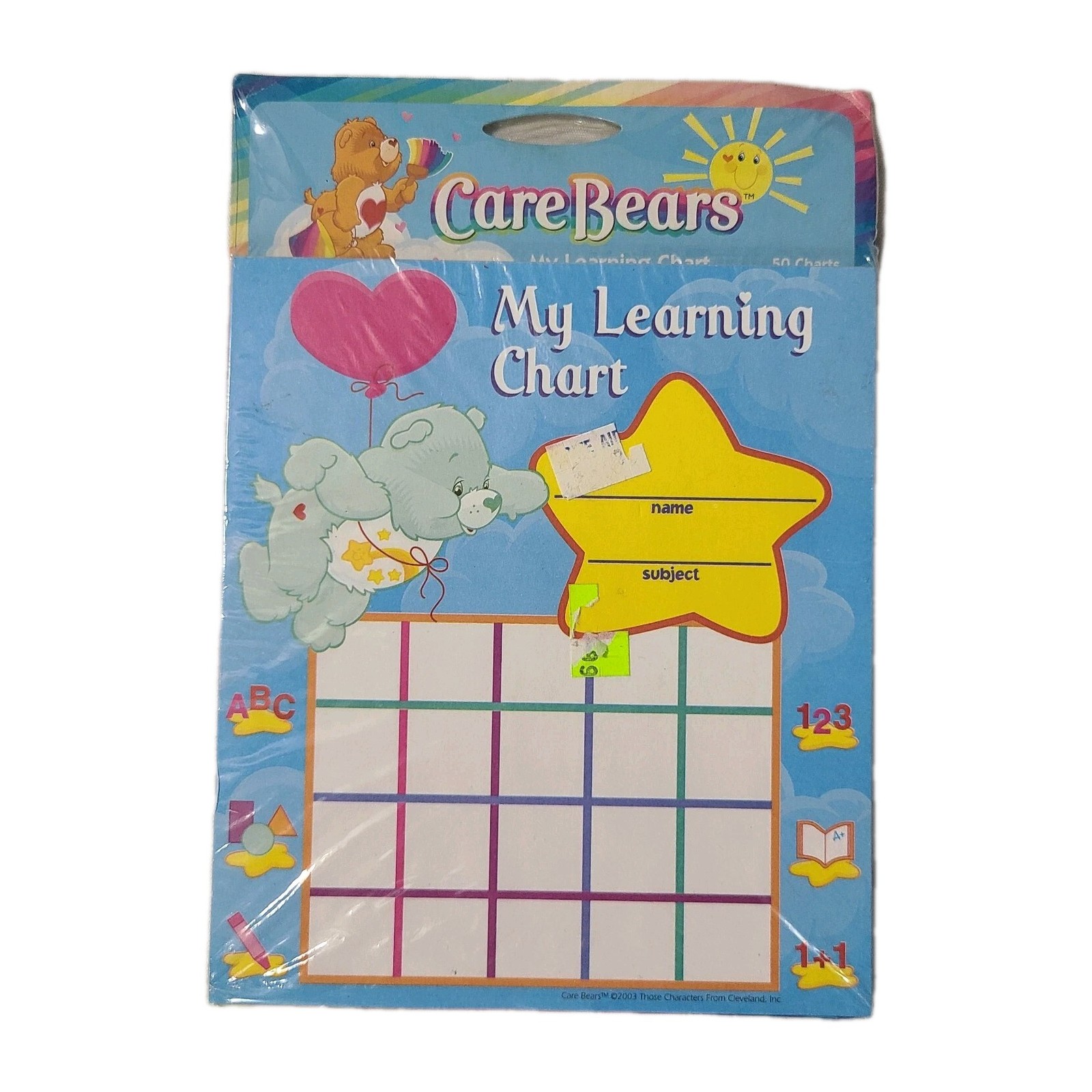 Vintage Care Bears My Learning Chart 50 Pack Rewards Education Pre-School Child