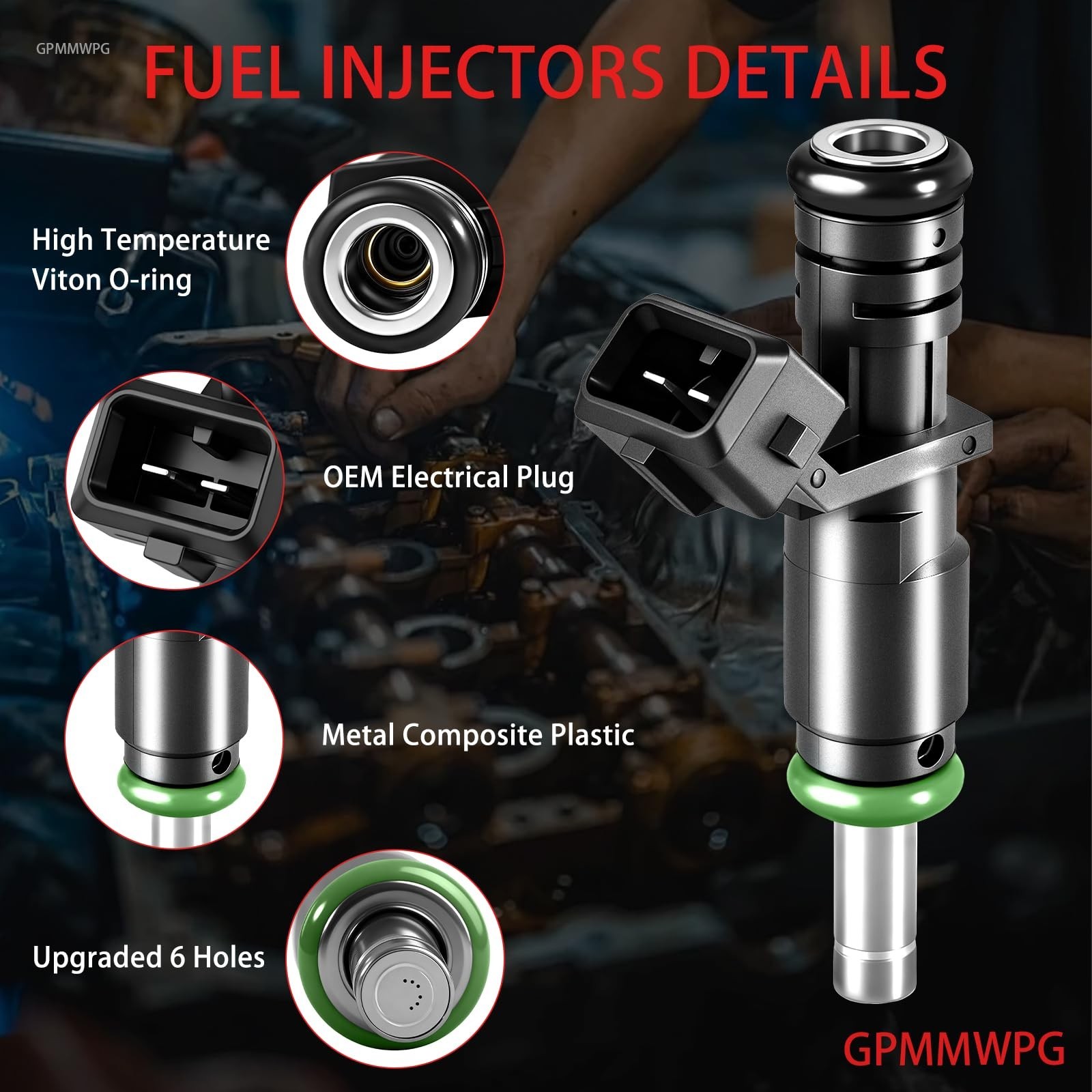 6Pcs Fuel Injectors 7531634 FJ748 Injector 6Holes Compatible with BMW 328i 33…