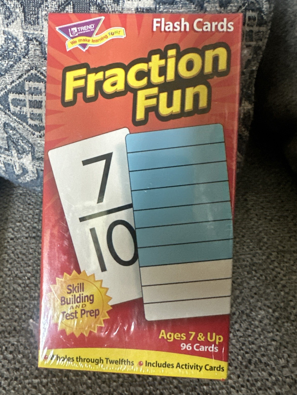 Sealed Trend Enterprises Fraction Fun Flashcards Mathematics School Learn