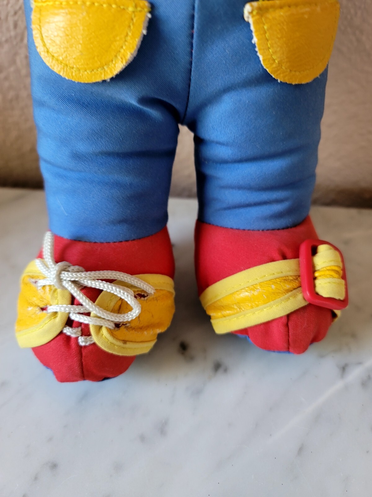Mattel Vintage Disney Mickey Mouse Learn How to Dress Tie Buckle Doll Plush 80s