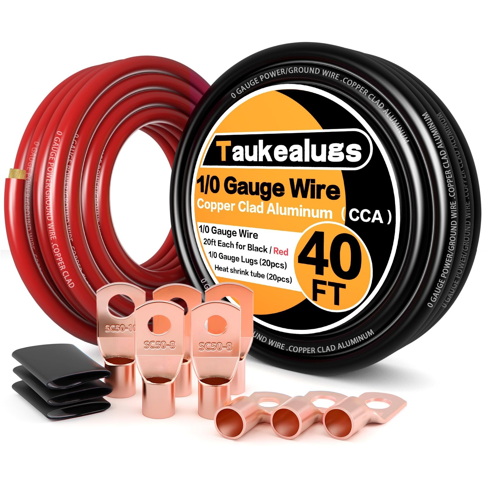 1/0 AWG Battery Cable 0 Gauge Wire Copper Clad Aluminum CCA Amp Wir… Fast Ship