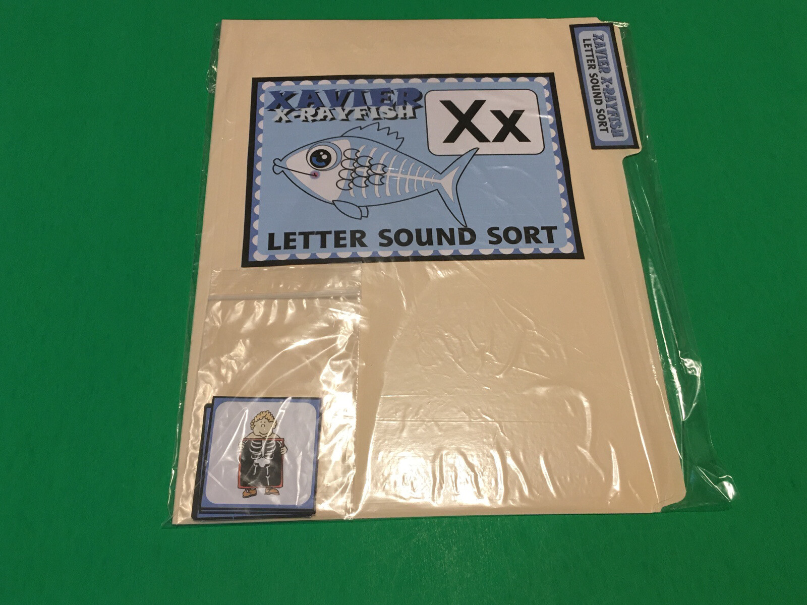 Xavier X-rayfish Letter Xx – DIY File Folder game – Printed / Uncut