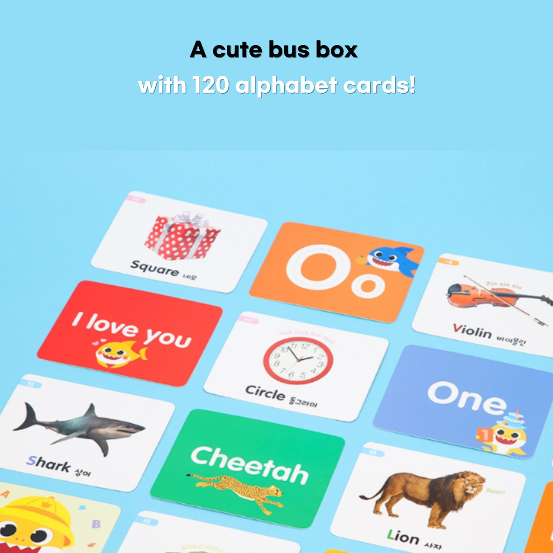 PINKFONG Baby Shark Alphabet Flash cards 120 English Vocabulary Cards