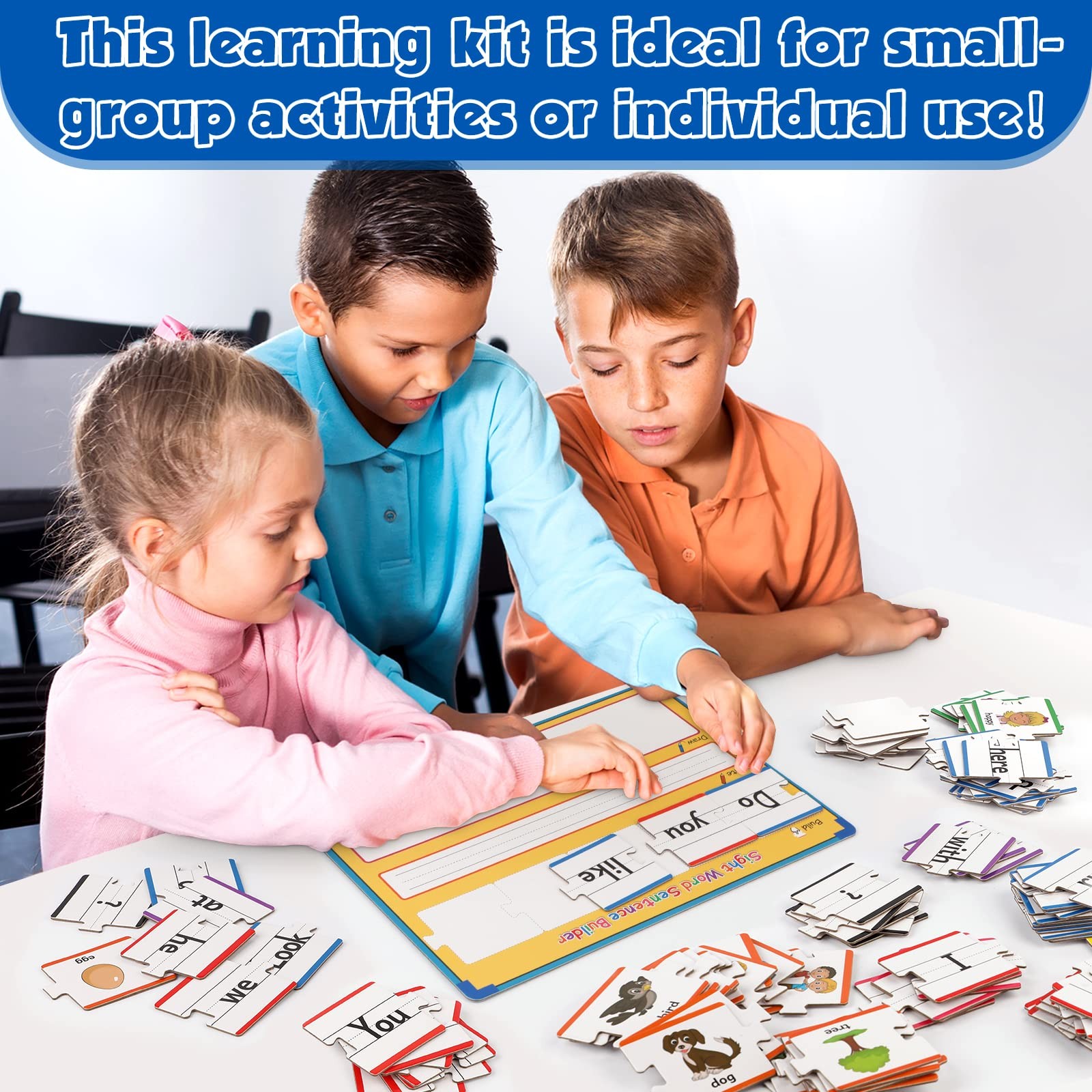 Sentence Building Games,Phonics Puzzles for Ages 5-8,Montessori Phonics Readi…