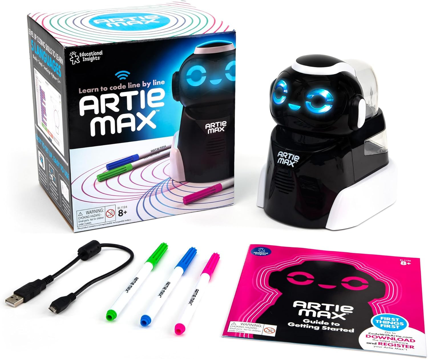 Artie Max the Coding & Drawing Robot, STEM Toy, Gift for Boys & Girls, Ages 8+