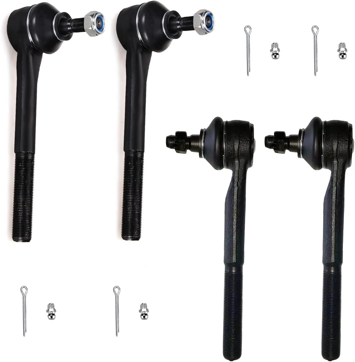 4pc Front Outer Inner Tie Rod End Kit ES2836RL ES2838RL for Chevrolet K1500