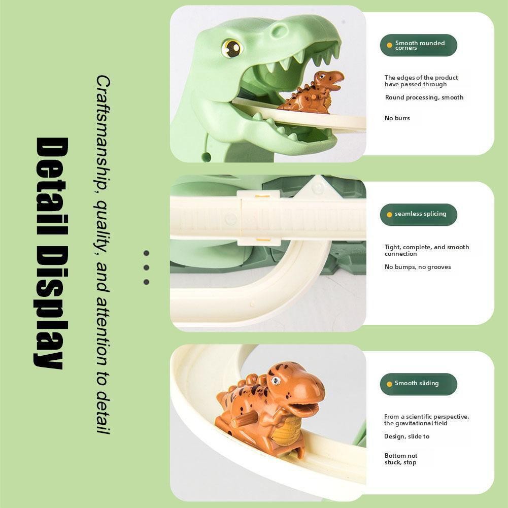 Dinosaur assembly puzzle fun electric slide track toy car birthday gift