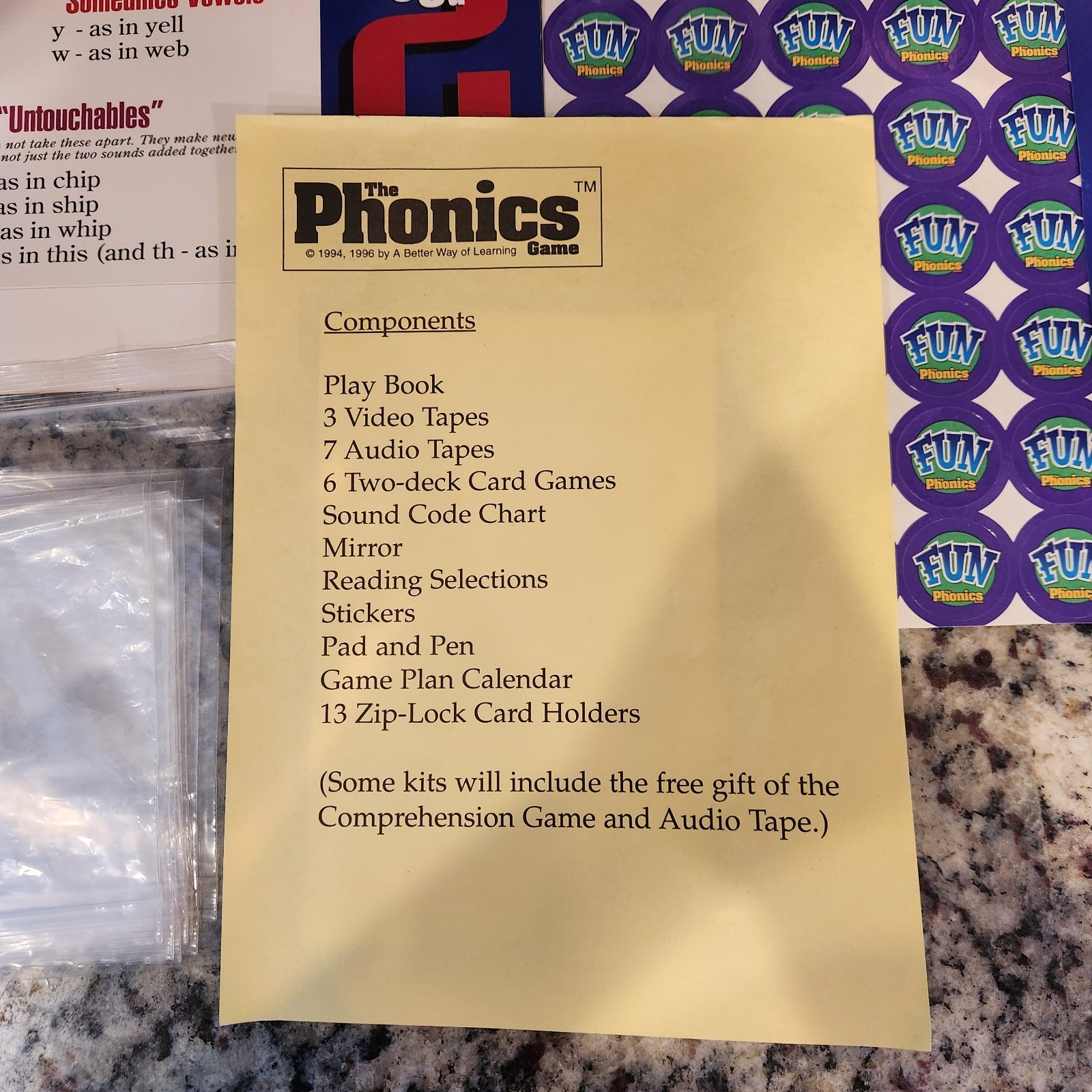 Phonics Game For Better Reading VHS & Cassette Set 90’s -Only Missing Play Book