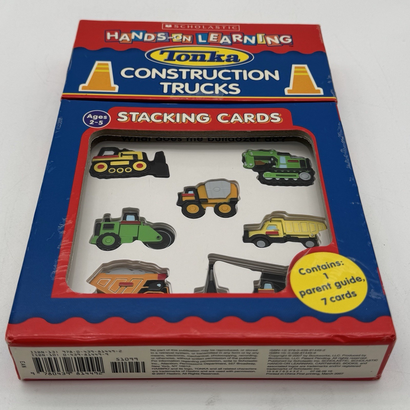 Tonka Construction Trucks Book Hands On Learning 7 Stacking Cards Hasbro Age 2-5