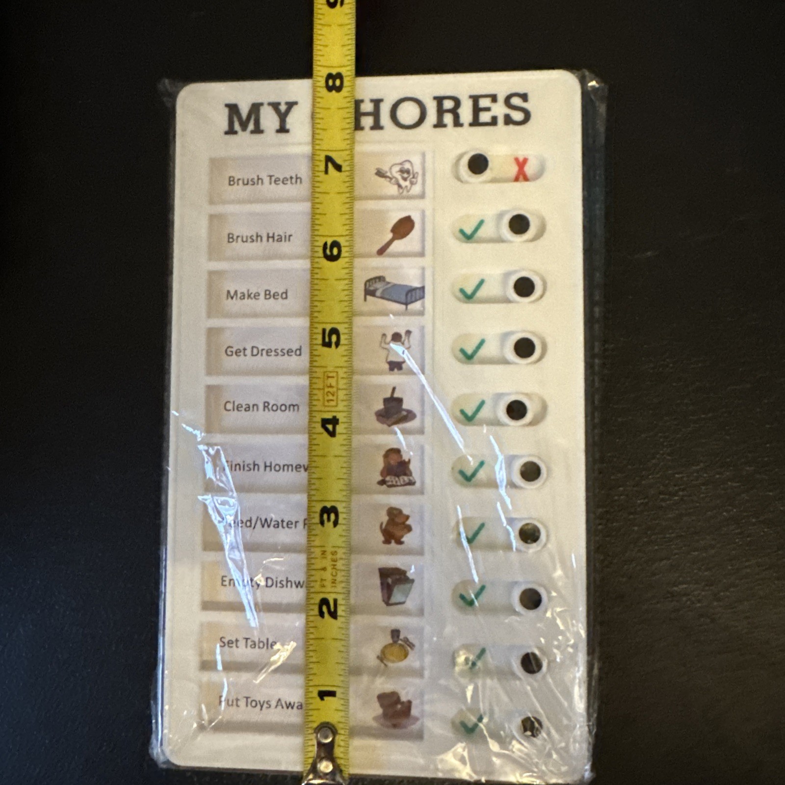 Chore Chart List Board. Slide Button “My Chores” New. No Tag.