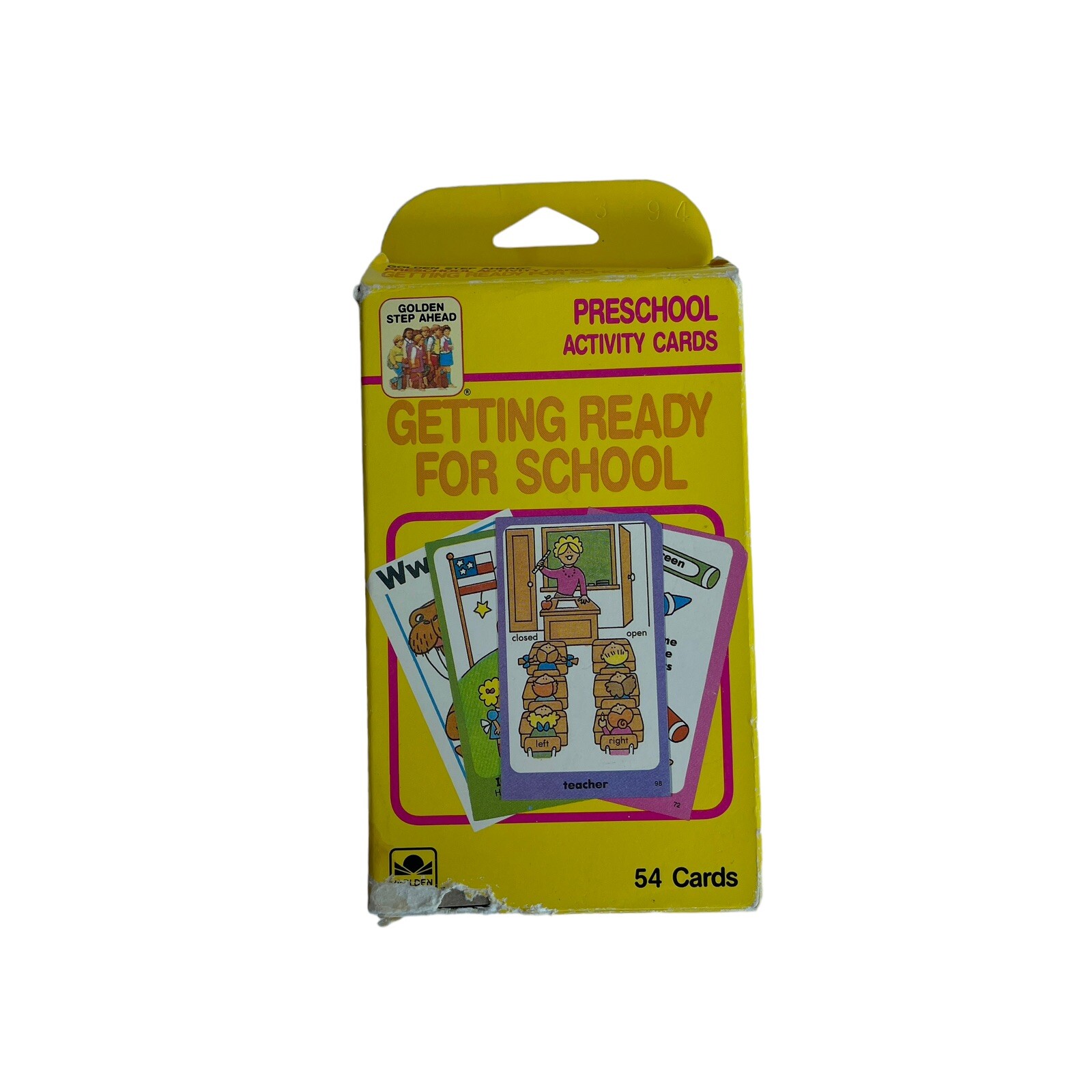 Vintage 1987 Getting Ready For School Flash Cards Golden Step Ahead Preschool