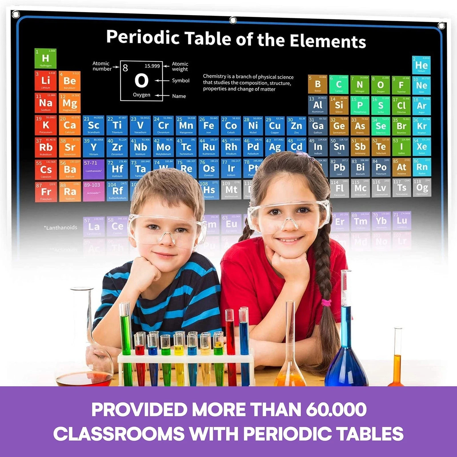Bigtime Signs Periodic Table with Real Elements Inside – 24×16-Inch Chemistry…
