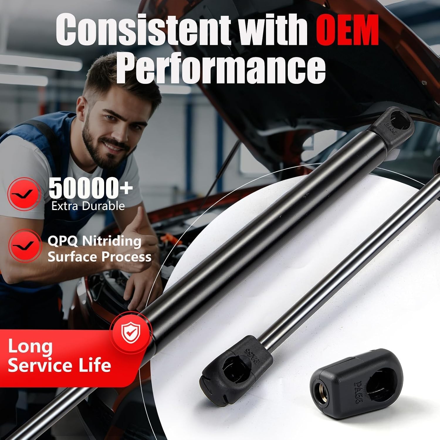 Rear Window Struts for Jeep Wrangler 2011-2017, Gas Shocks, Lift Support, OEM Fi