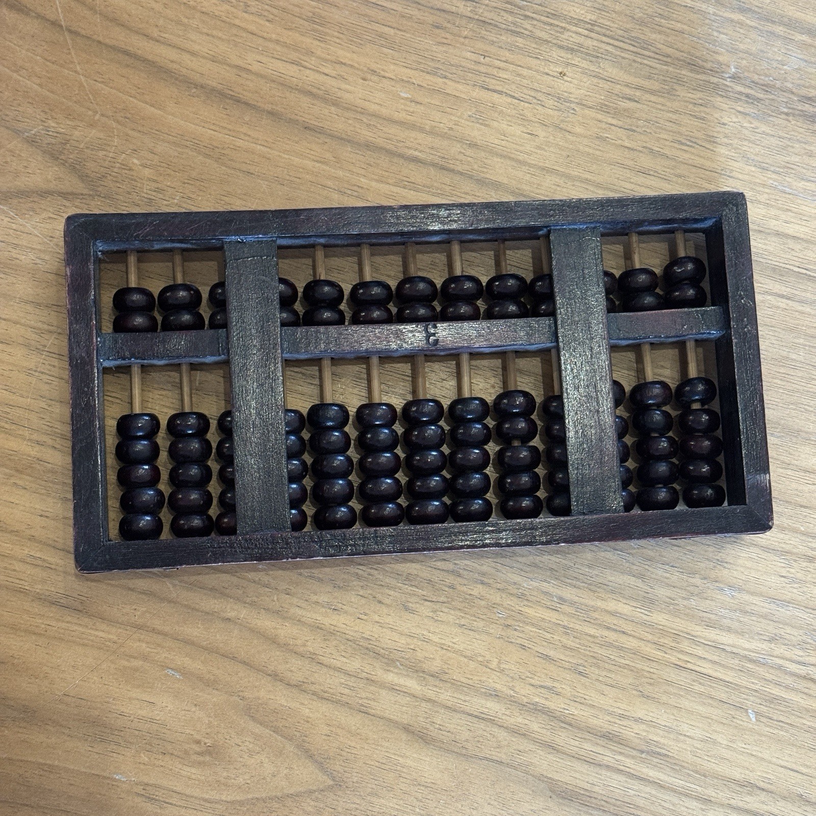Vintage Chinese Wooden Rare Abacus Board 91 Beads 25cm X 12.5cm