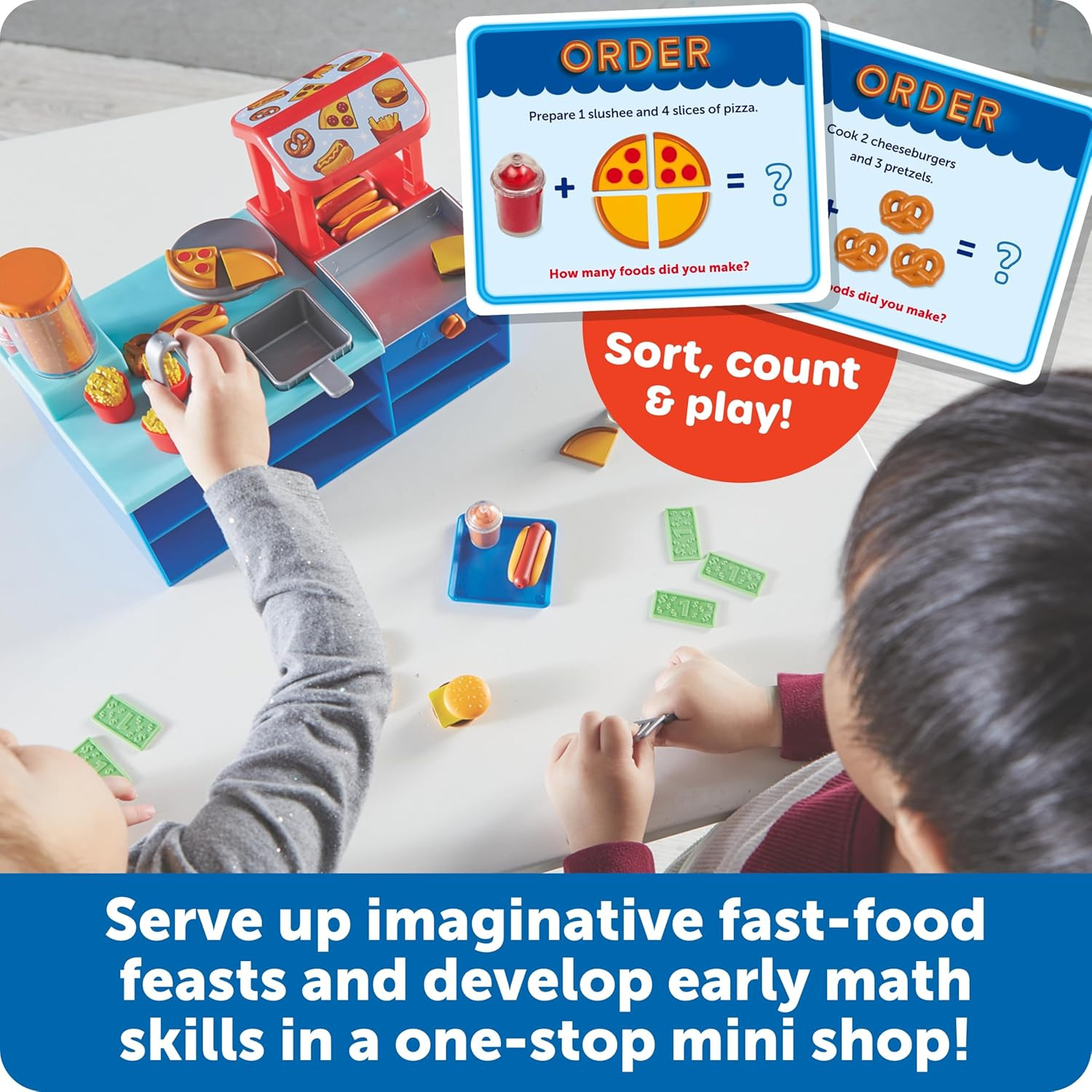 Mini Snack Shop Sorting Set, Play Food Shop, Role Play Store, Kids Kitchen Plays