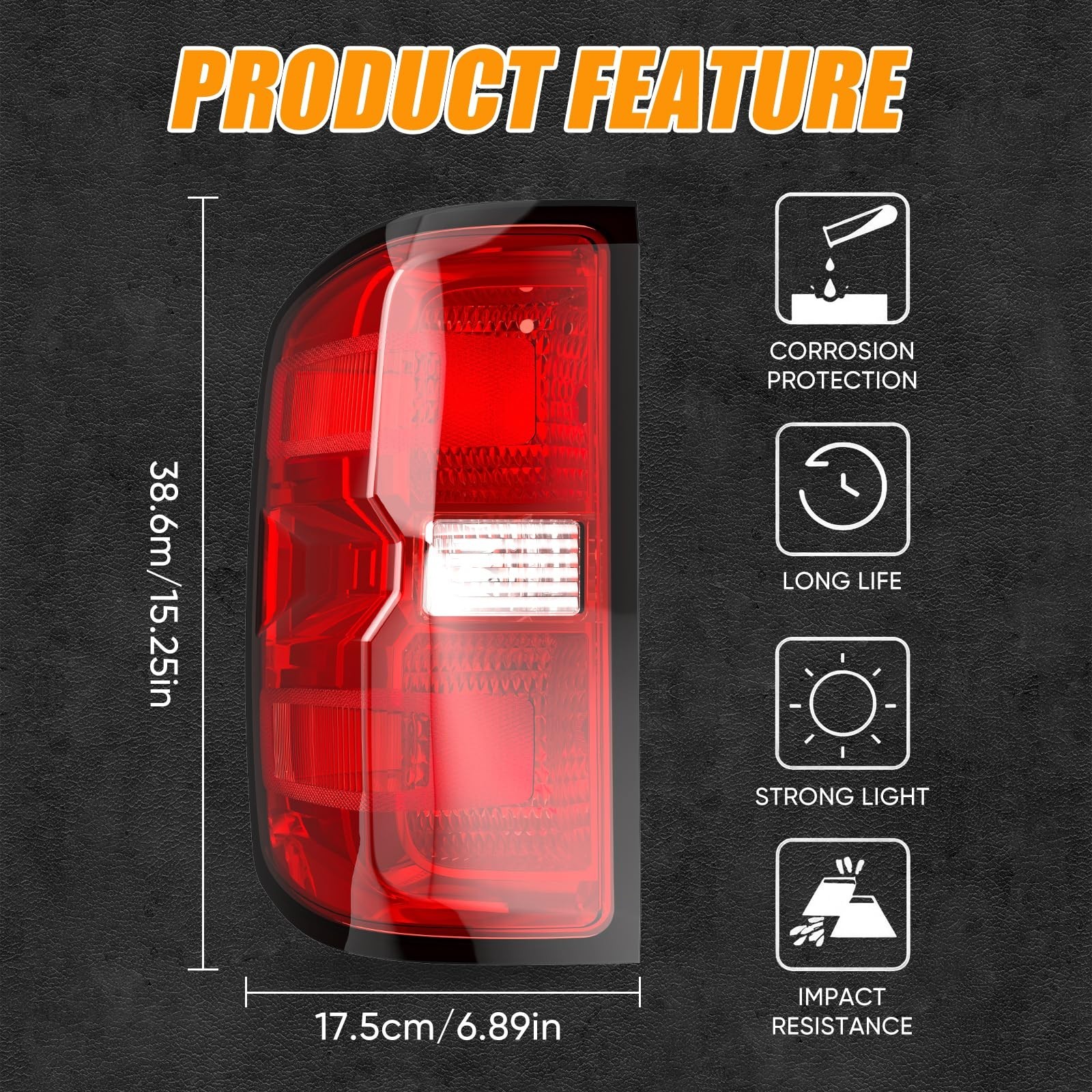 Tail Light Assembly Compatible with 2016-2019 Chevy Silverado 1500 2500 HD GM…