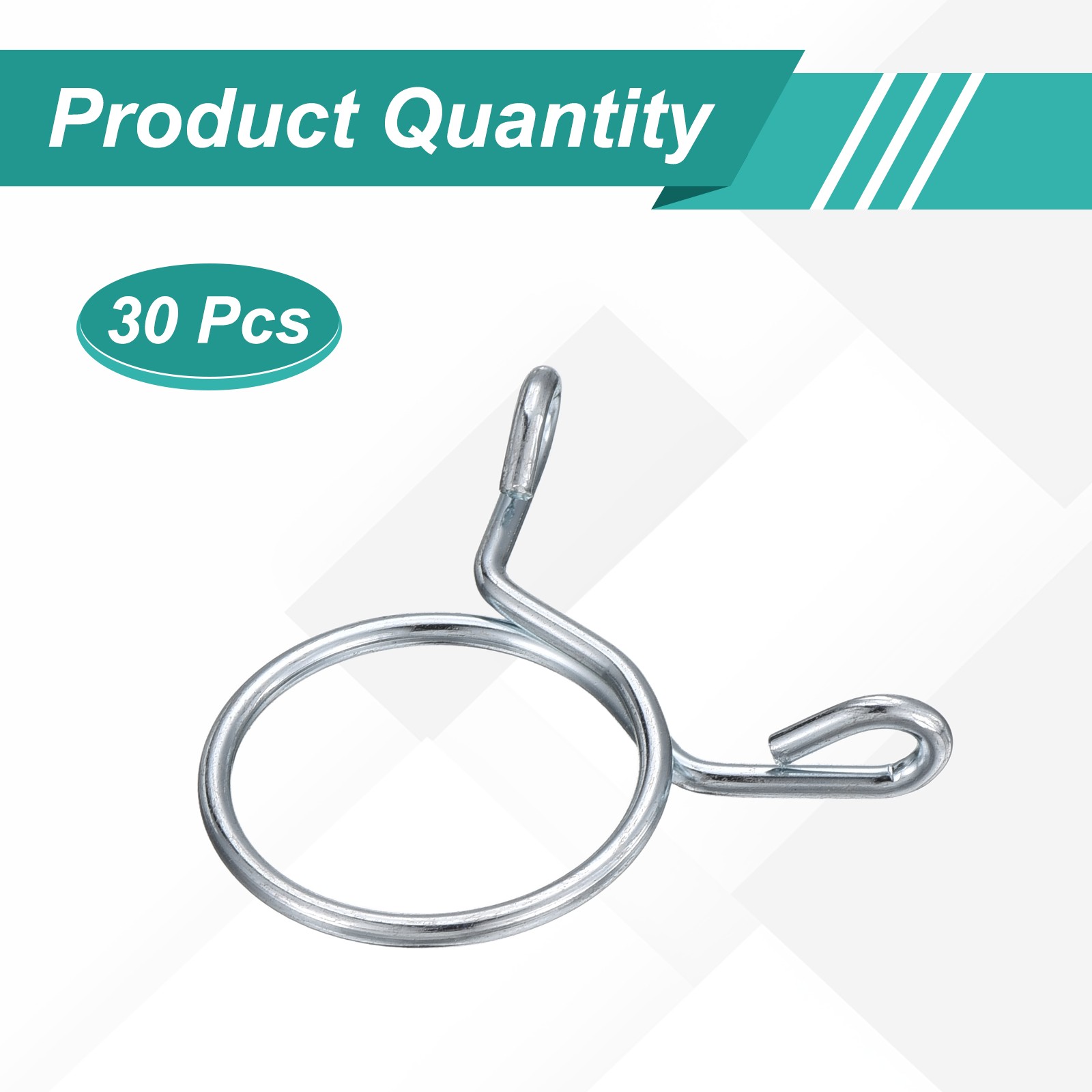 30Pcs 24mm ID 24mm Clamp Dia. Fuel Line Hose Clips Spring Clips, Blue White