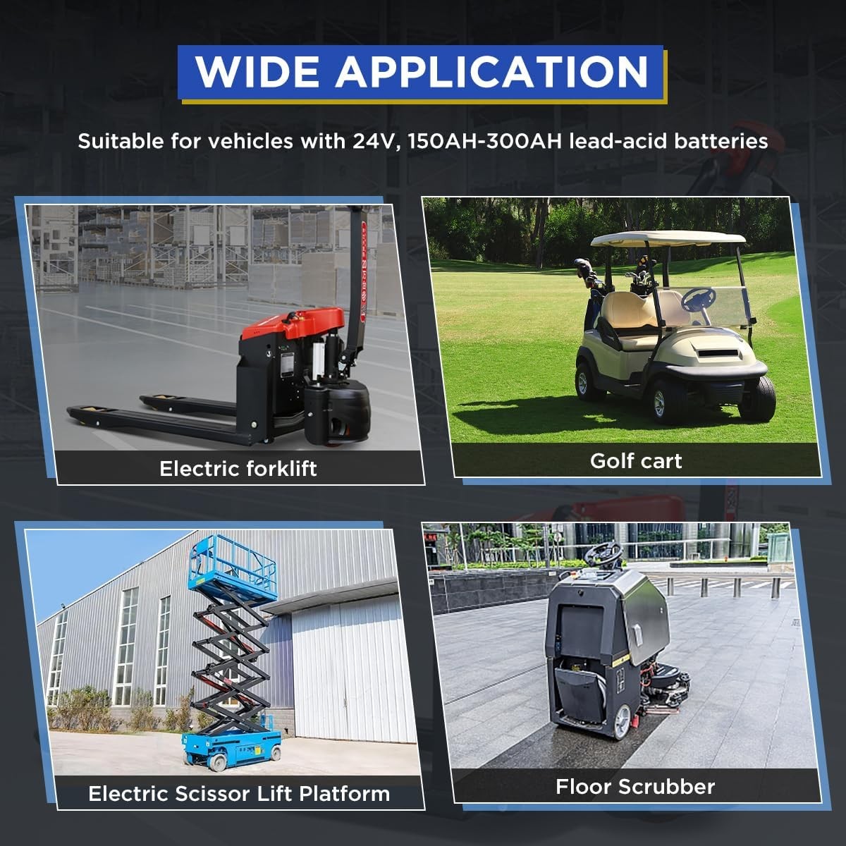 Forklift Battery Charger 24V 30A Smart 24 Volt Charger 900W Fully-Auto LCD