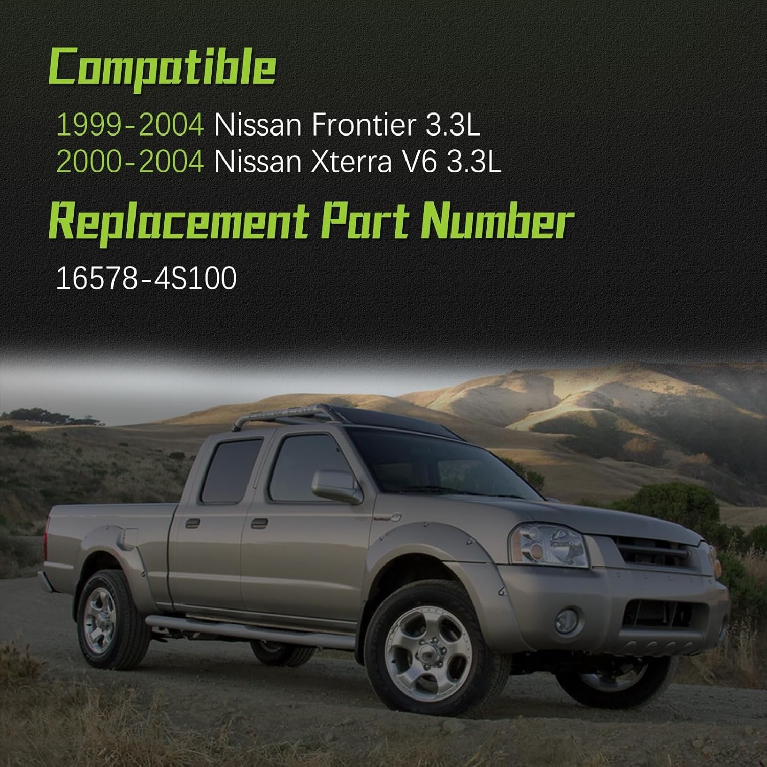 16578-4S100 Air Intake Hose Tube With Clamps for Nissan 1999-2004 Frontier 3.3L,