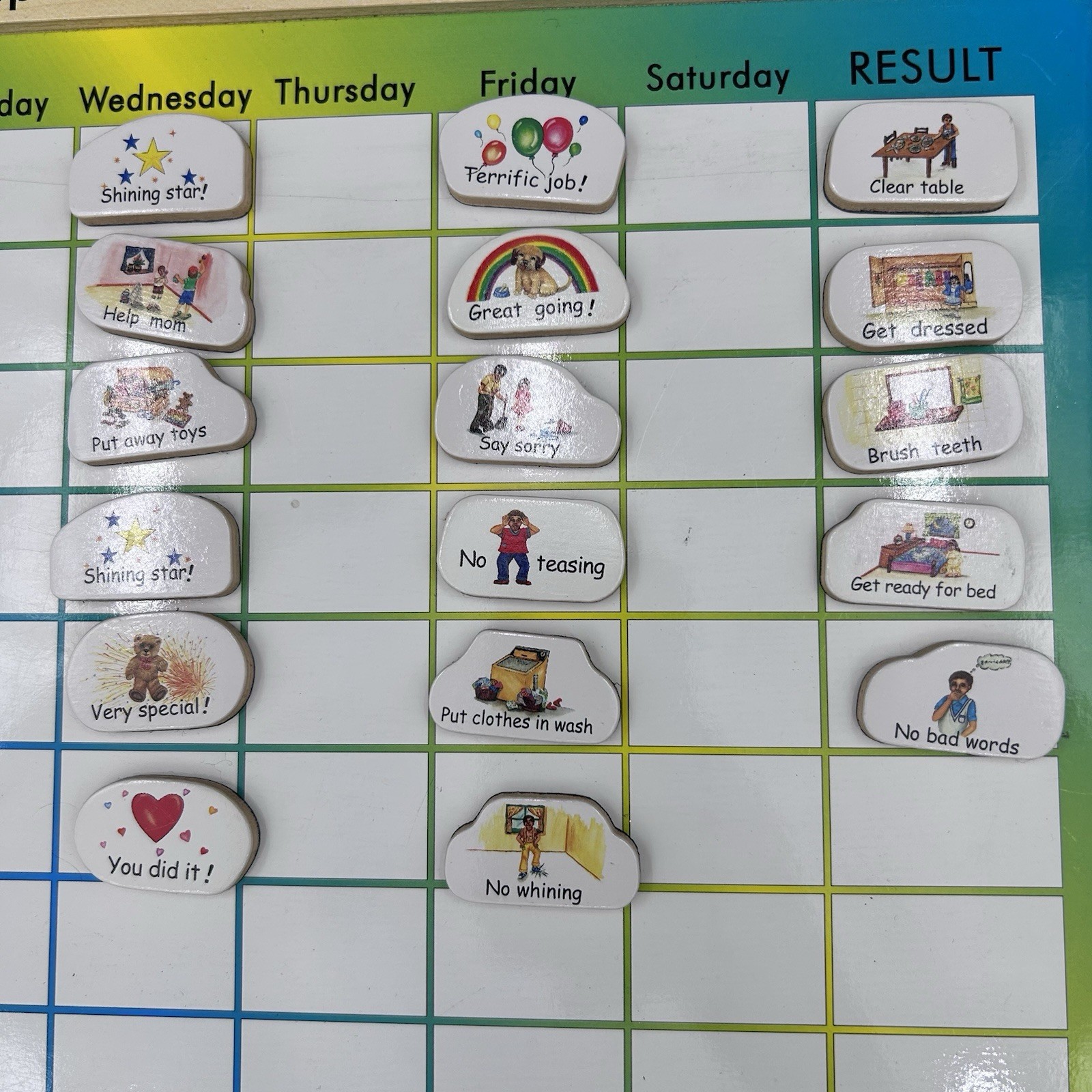 Melissa & Doug Responsibility Chore Chart Child Kids White Board Magnets & Goals