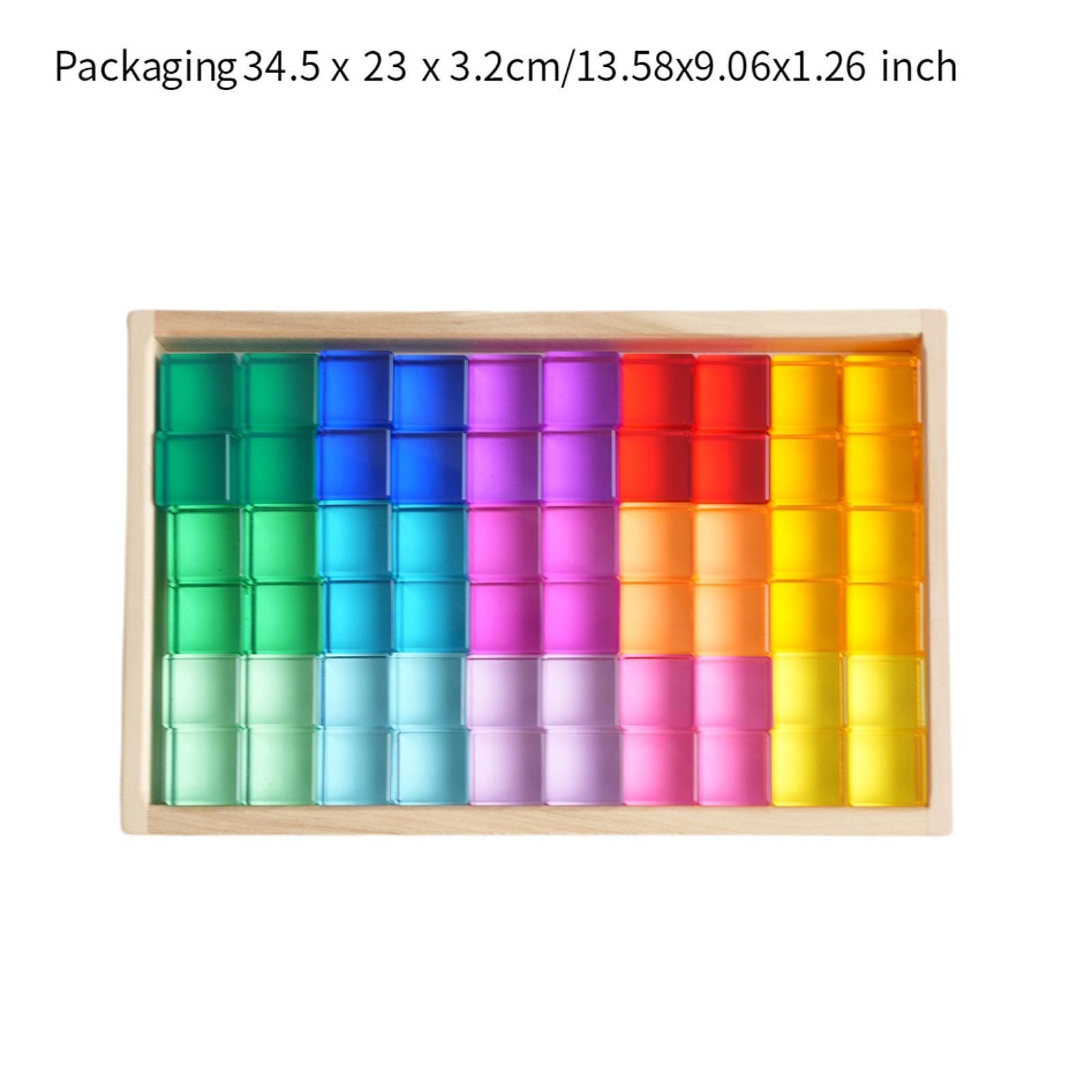 60Pcs Acrylic Cubes Sensory Training Toys Translucent