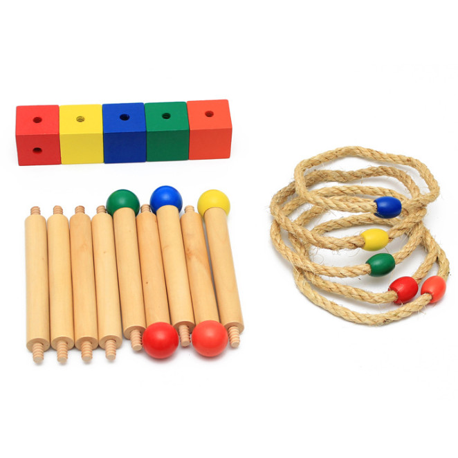 Wooden Toy Ring Tossing Game for Indoor & Outdoor Play New Best Price!