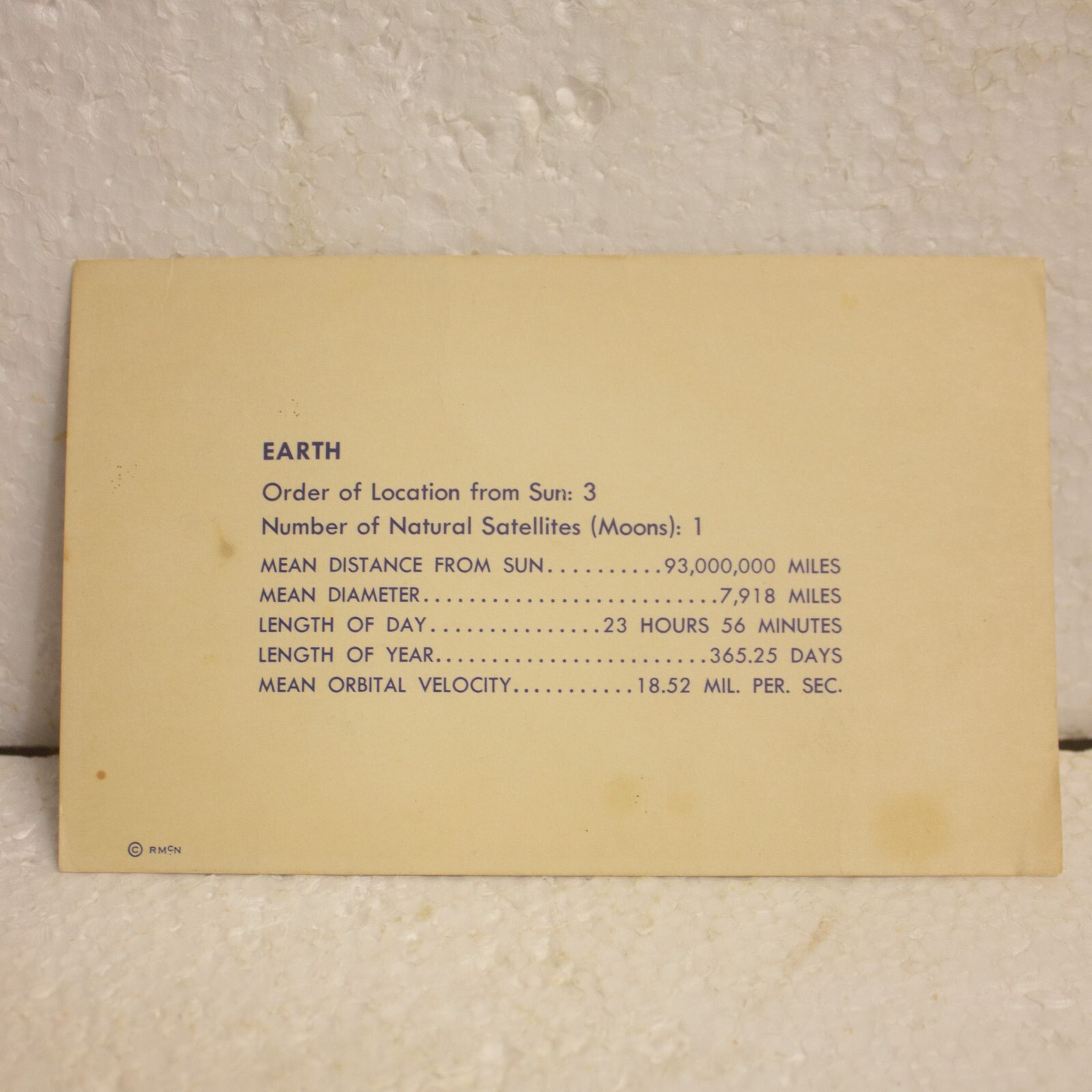 Vintage Flash Cards Know Your Stars And Planets Rand McNally 1960’s
