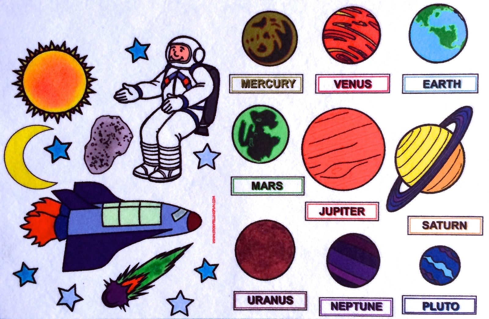 Space Adventures Solar System Felt / Flannel Board Set