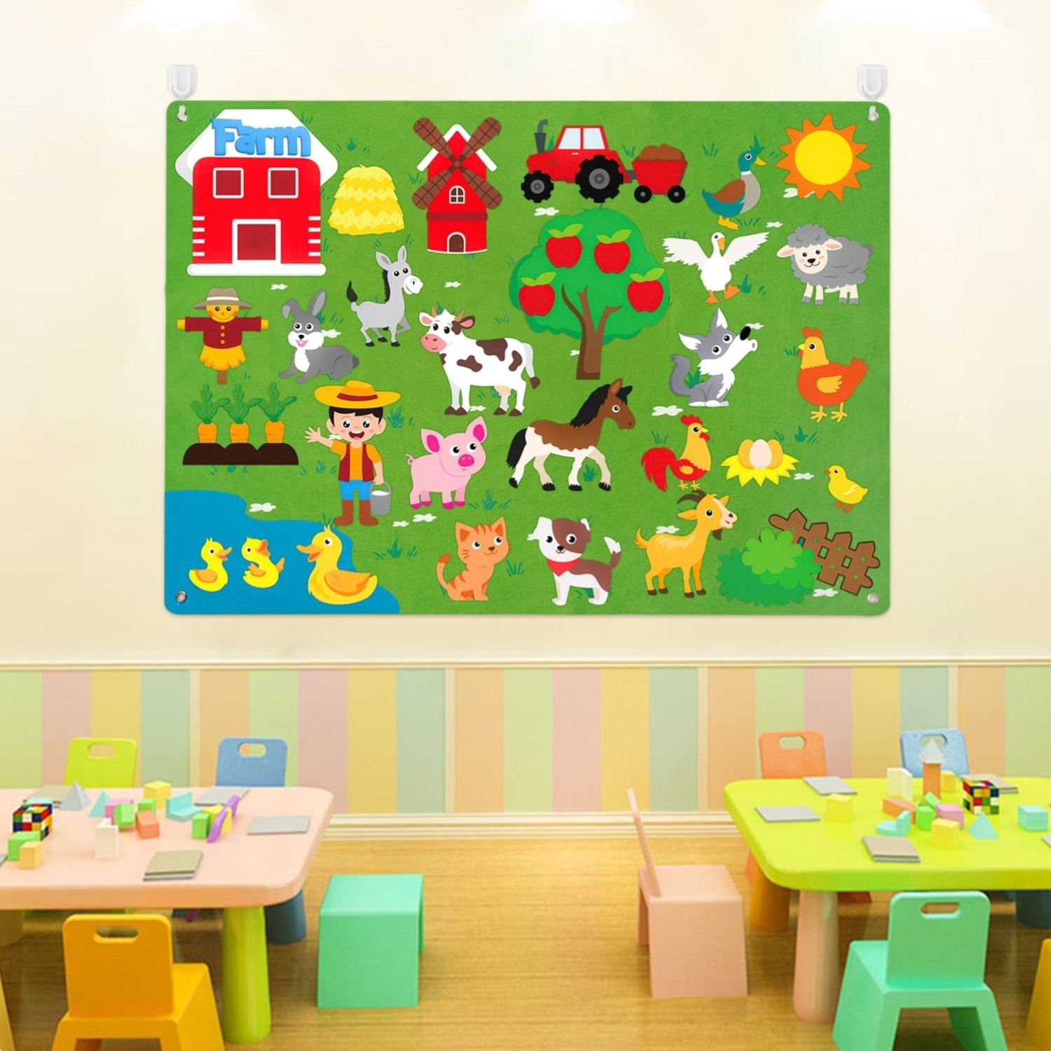 Interactive 38-Piece Farm Felt Board for Kids – Enhance Reading & Creativity