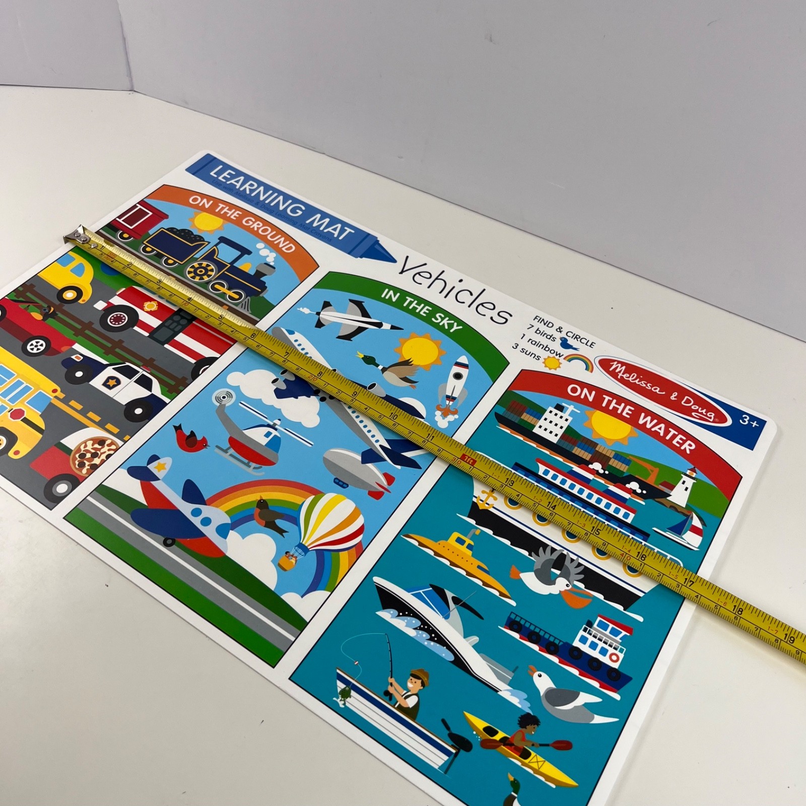 Melissa & Doug Learning Mat Vehicles Reusable Dry-Erase Activity Mat 3+