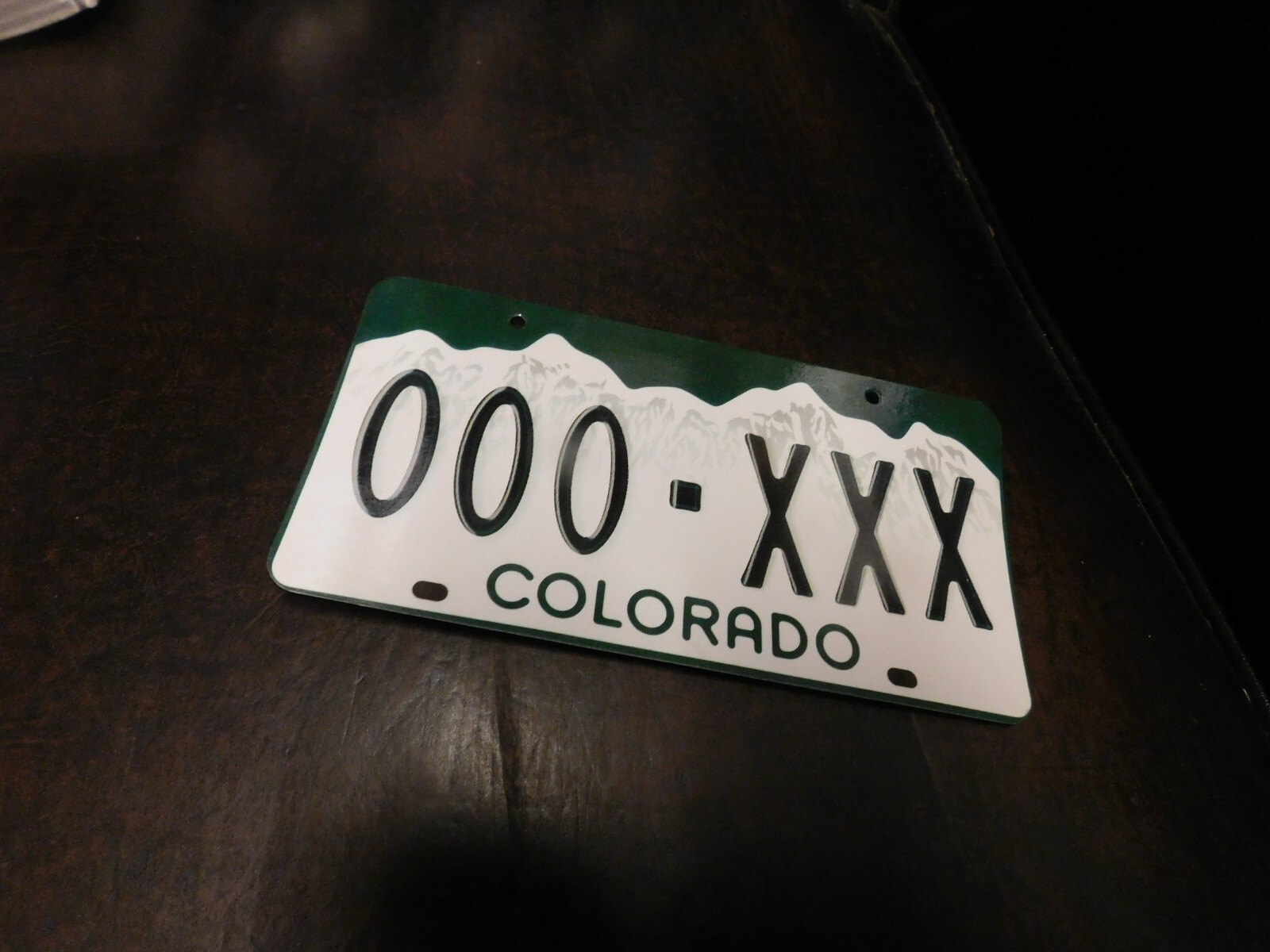 Flash Card Miniature Glossy Paper License Plate 2001 Series Sample Colorado