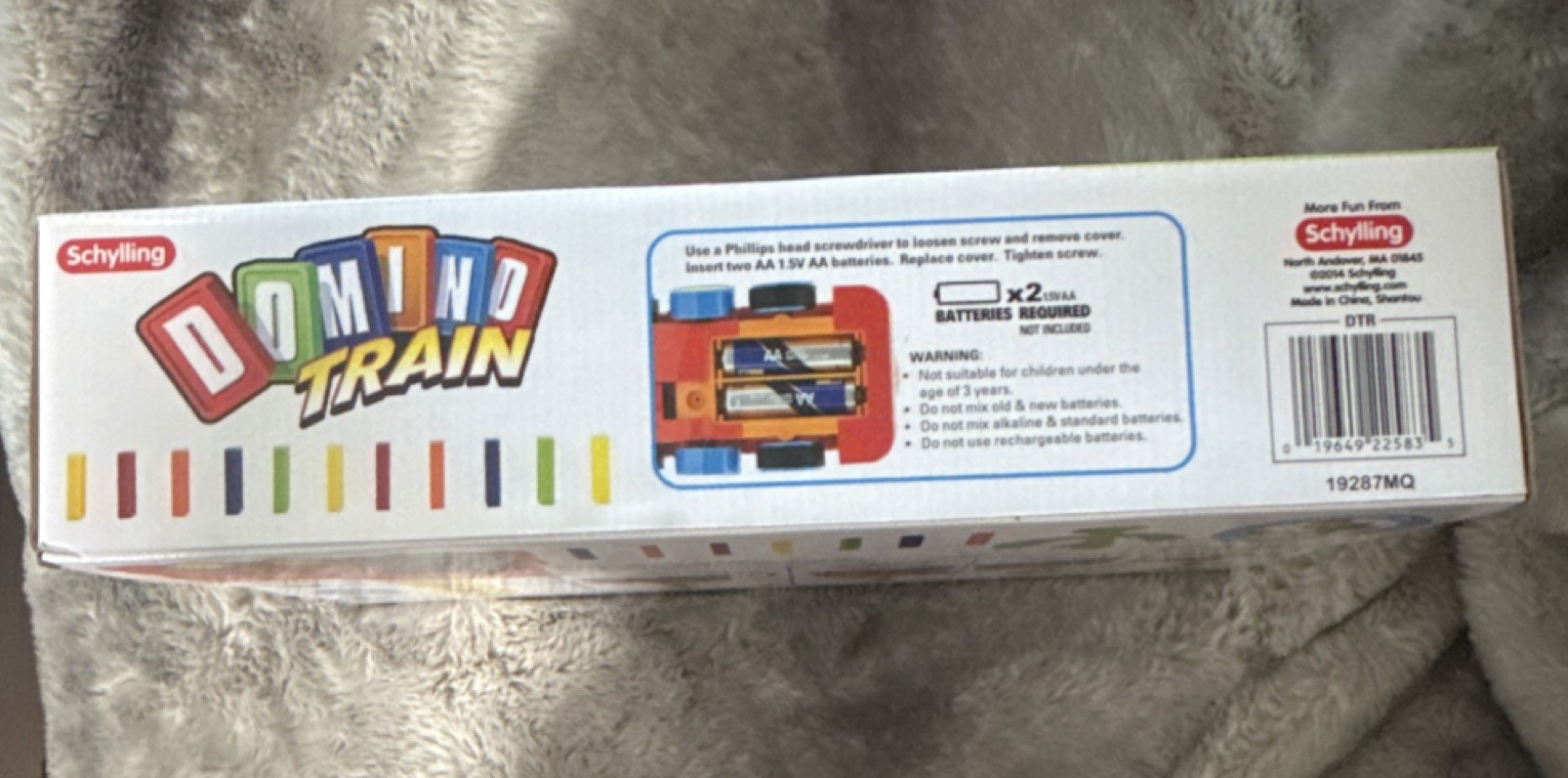 Schylling Domino Train Toy Set Multicolor with 60 Dominoes Ages 3+ Kids 1 refill