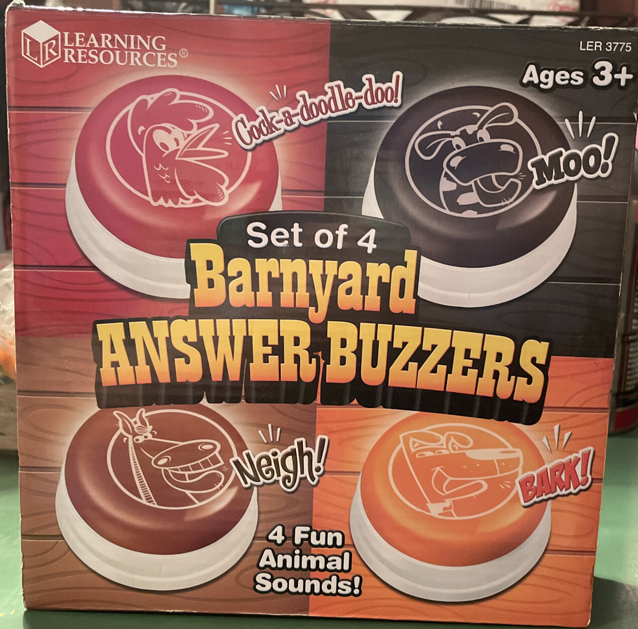 Learning Resources Barnyard Answer Buzzers LER 3775 Horse Dog Rooster Cow