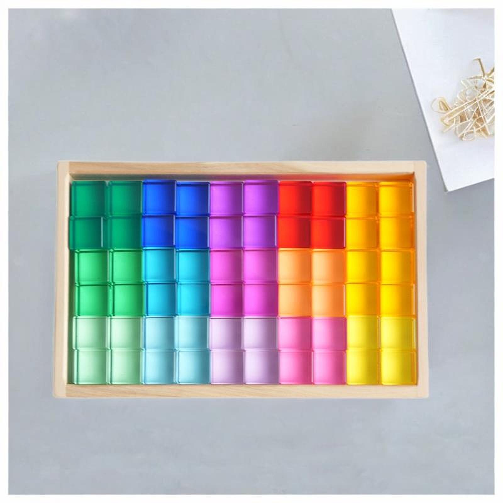 60Pcs Acrylic Cubes Sensory Training Toys Translucent
