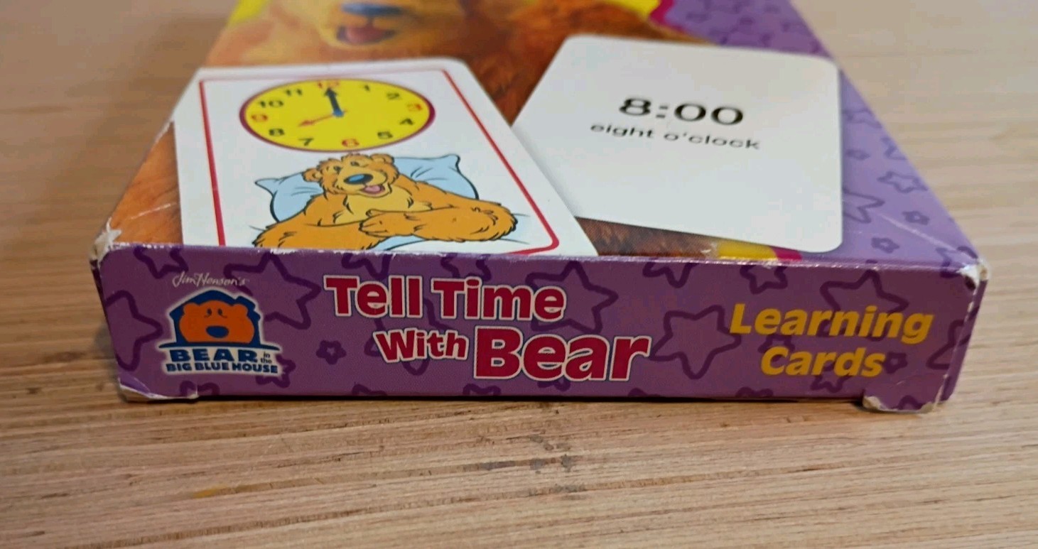Bear in the Big Blue House RARE “Tell Time With Bear” Learning Cards Ages 2-5