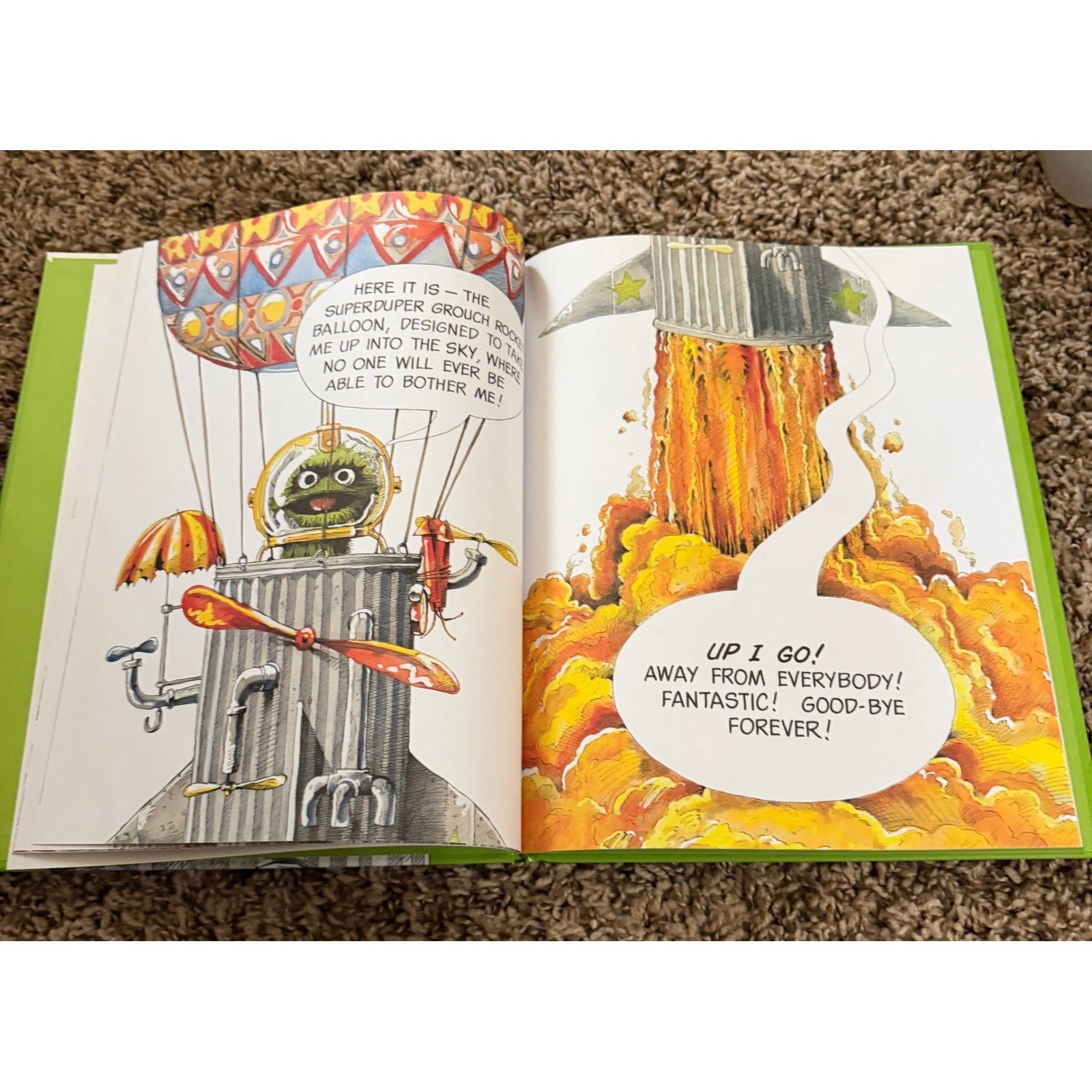 Sesame Street Oscar’s Book (Hardcover) & Plush Oscar the Grouch Charter (NWT)