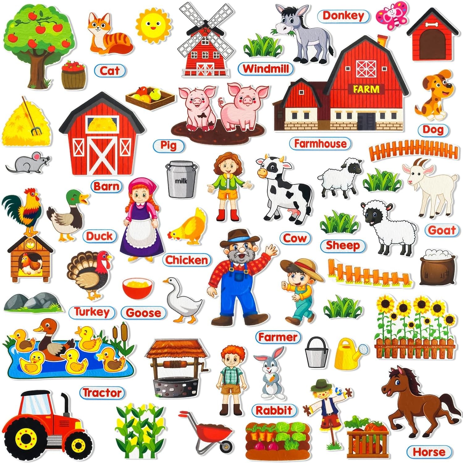 Felt Flannel Board Story Pieces for Toddlers Preschool, Kids Interactive Storyte