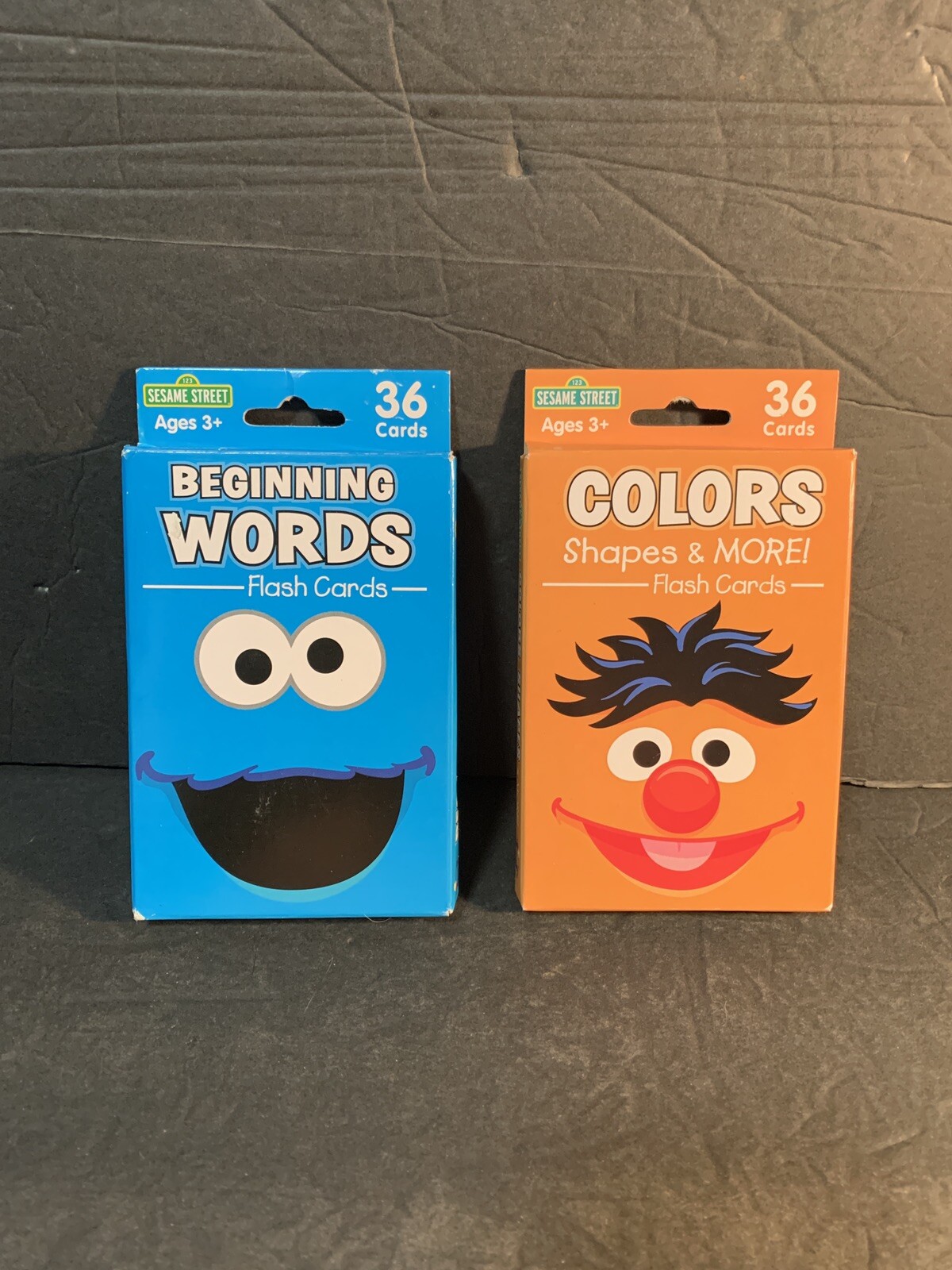 NEW 2 Packs Of Sesame Street Colorful Flash Cards 3″X4″ Colors & Beginning Words