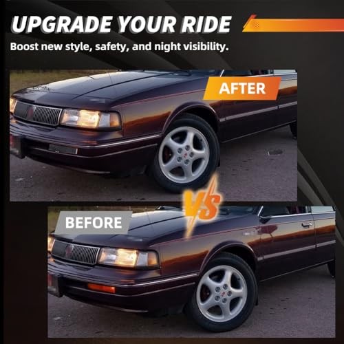 Front Turn Signal Marker Light Housing Compatible with Oldsmobile Smoked Lens