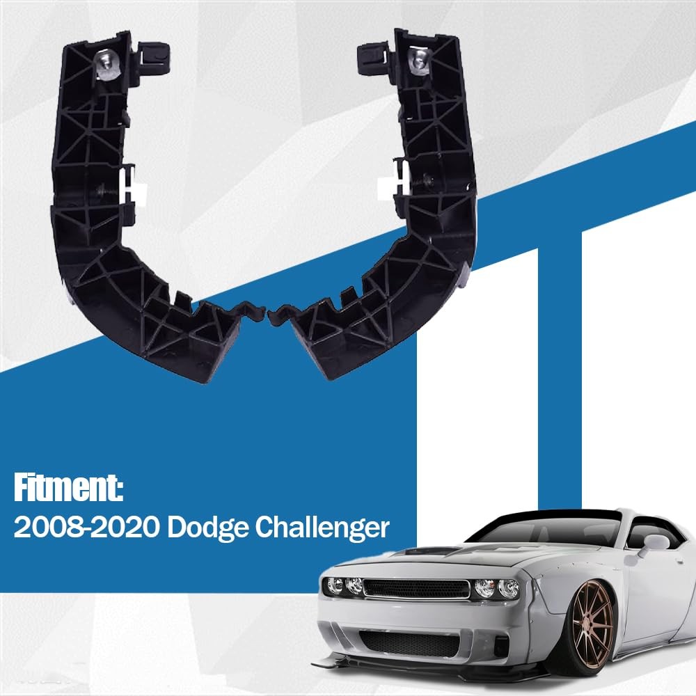 1 Pair Bumper Support Brackets Front Driver and Passenger Fits for Black