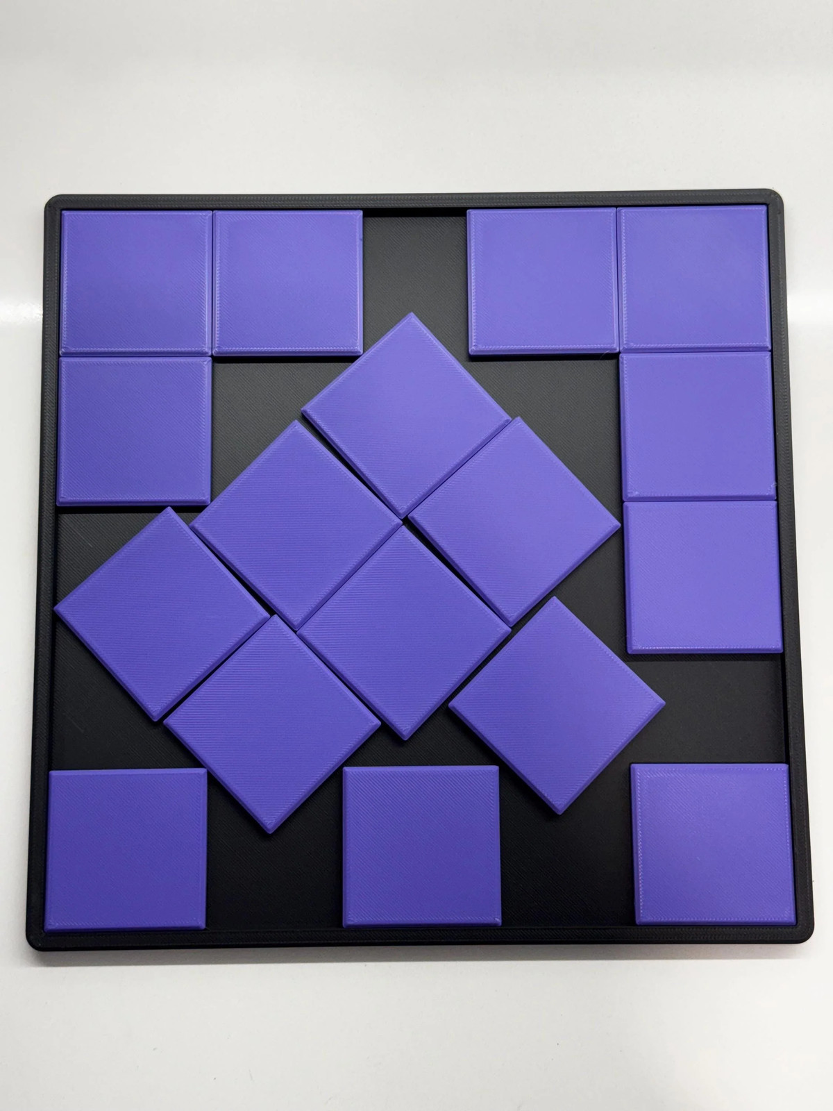 17 Squares Puzzle – Fit 17 Squares into Square Base Challenge – Size 23×23 cm