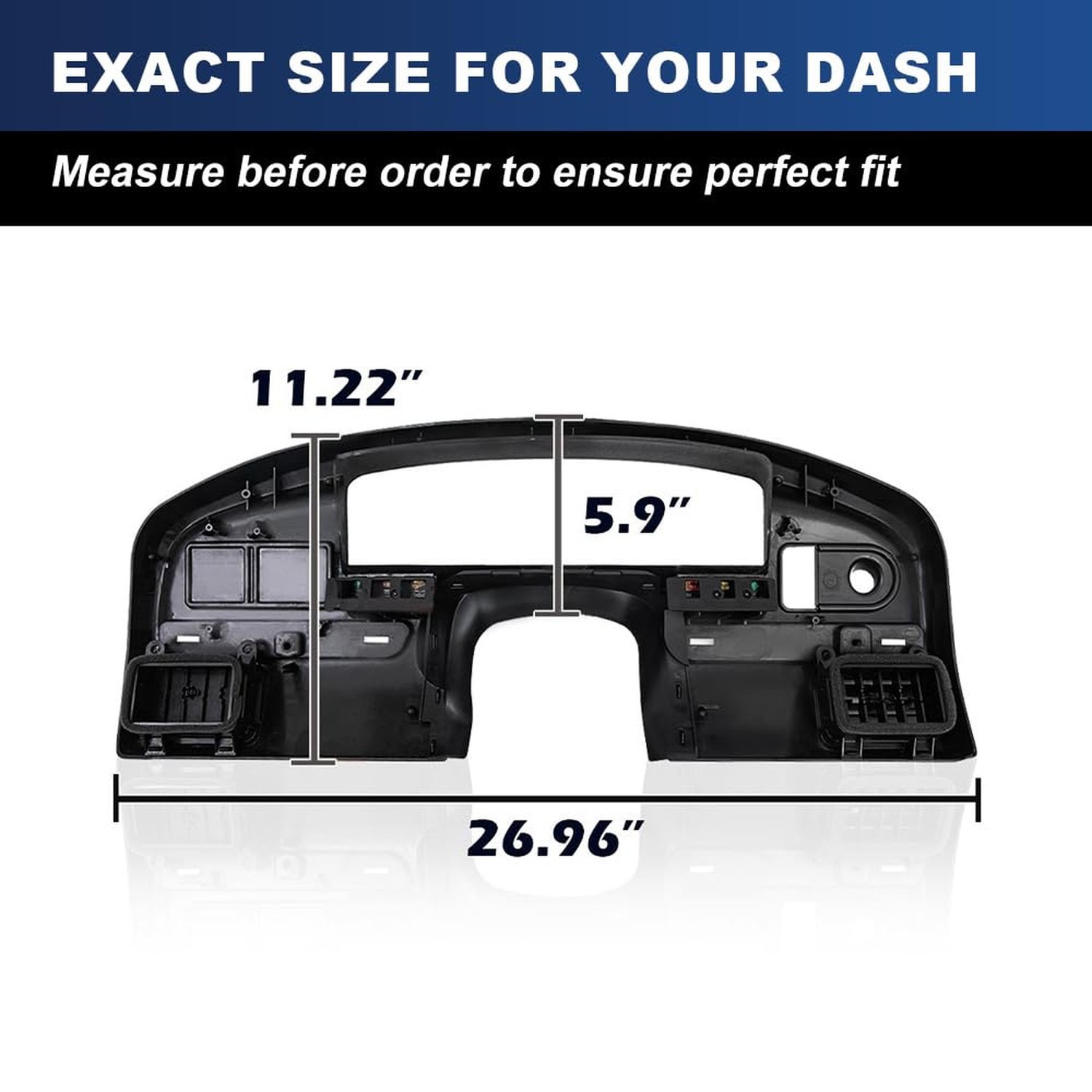 PIT66 Dash Bezel Cover, Dashboard Panel Fit Ford F150/F250/F350 1992-1997 | W…