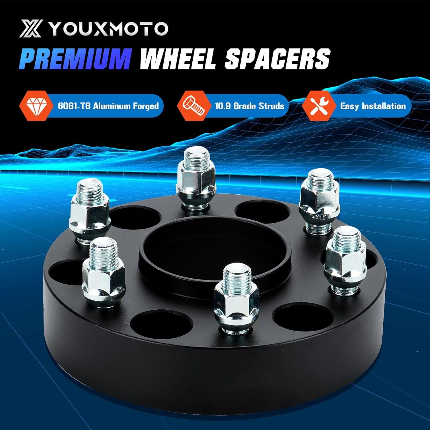 Youxmoto 4PCS 6X5.5 2in Wheel Spacers 77.8mm Bore Hub Fit for Ram 1500