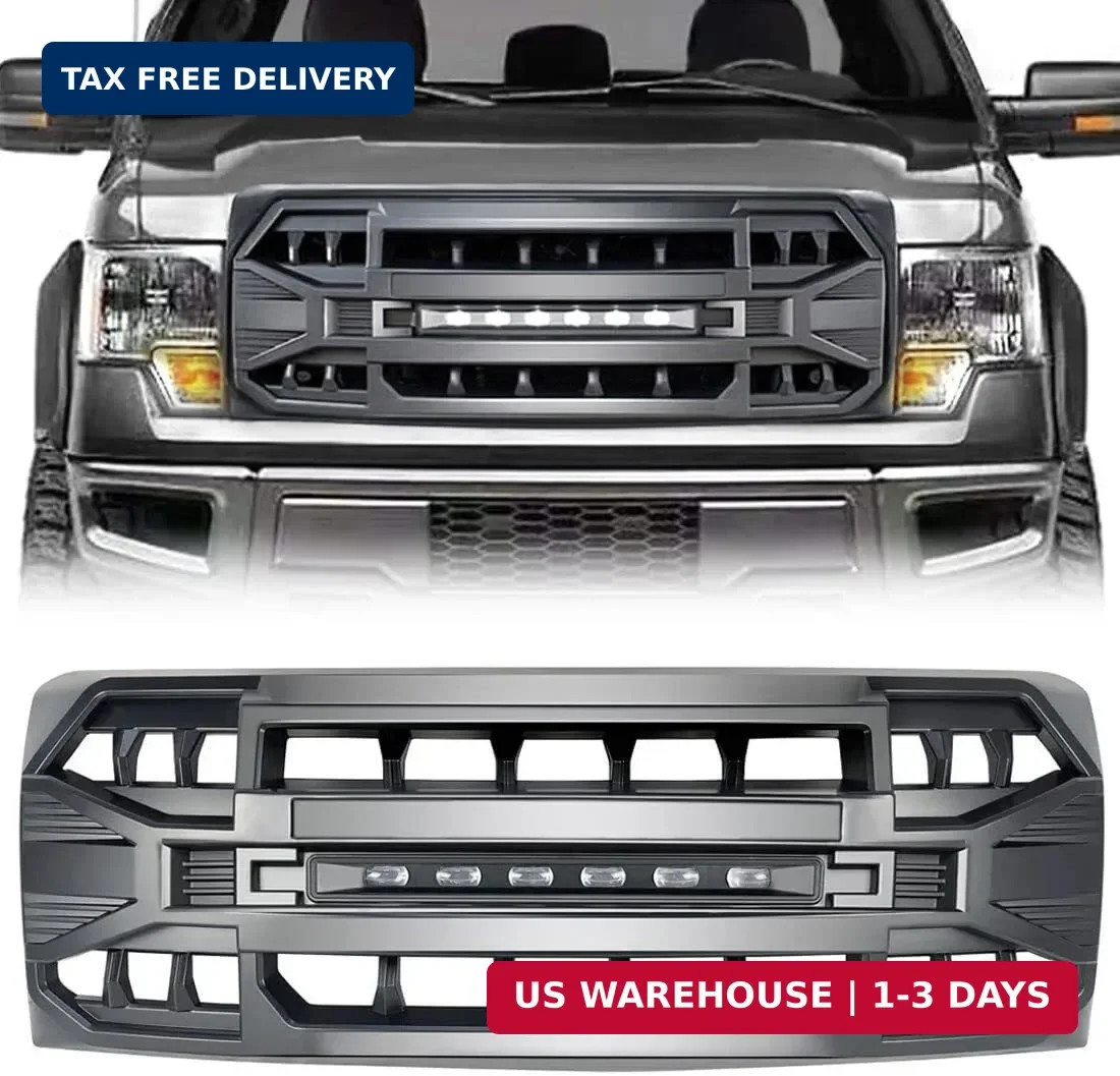 MEGAIE Front Grill Replacement for F150 2009-2014, Matte Black Front Bumper Gril