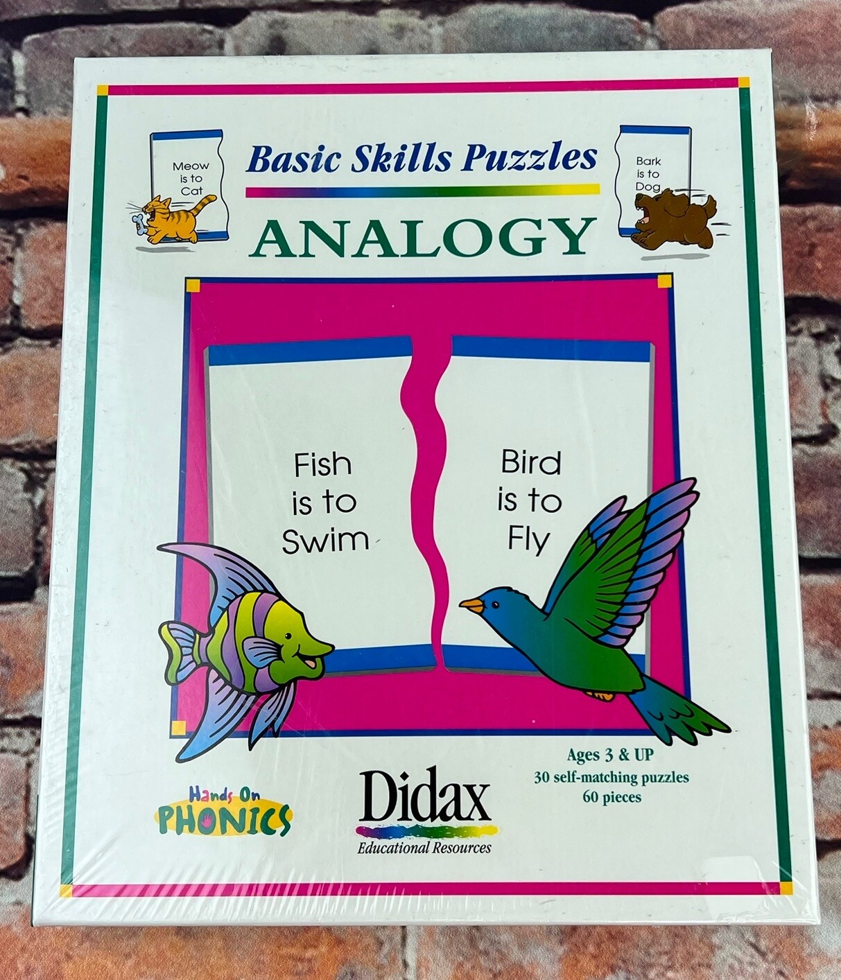 New Didax Basic Skills Puzzles Analogies Educational Resource 60 Piece