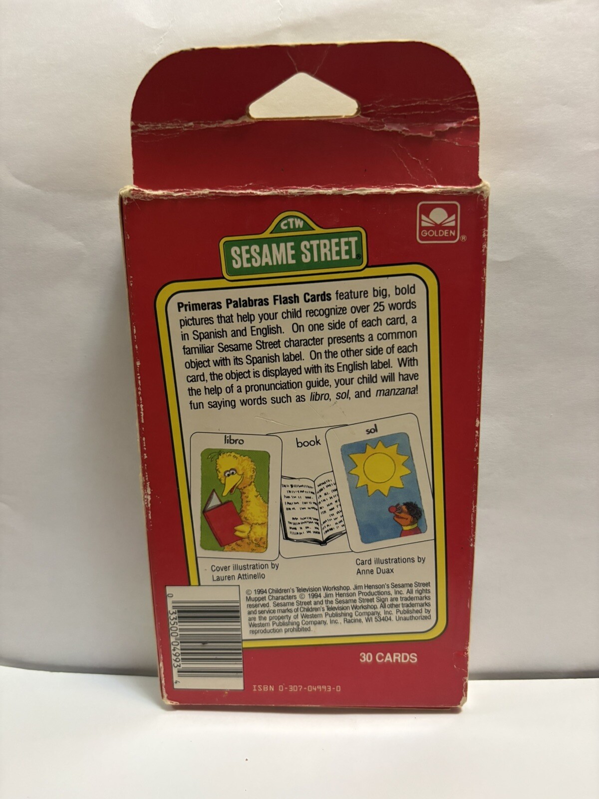 Vintage Sesame Street Flash Cards FIRST WORDS Spanish English Muppets Rare HTF!