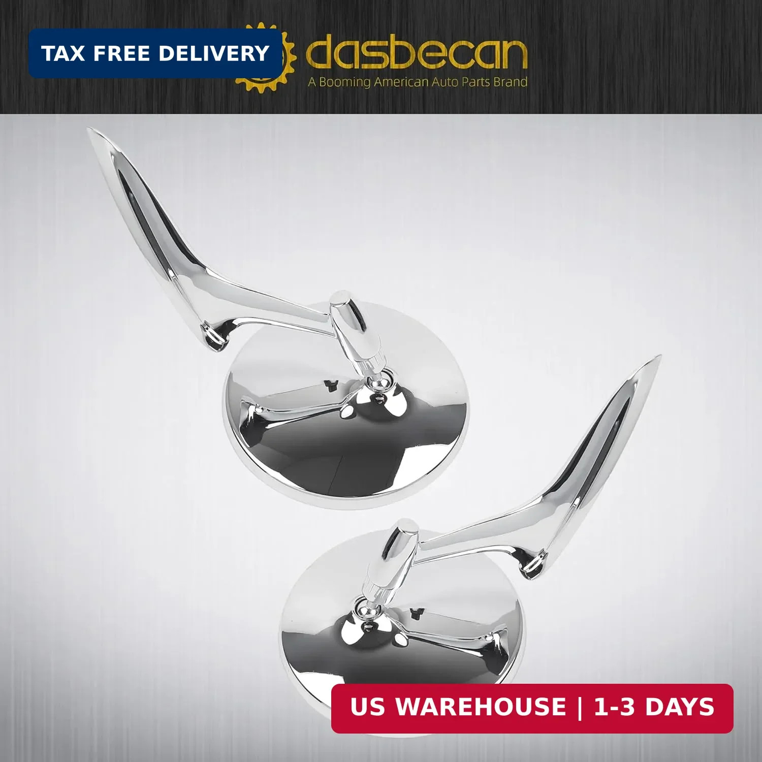 Dasbecan Round Bowtie Outside Mirror for 1963 1964 1965 Chevy Impala Chevelle No