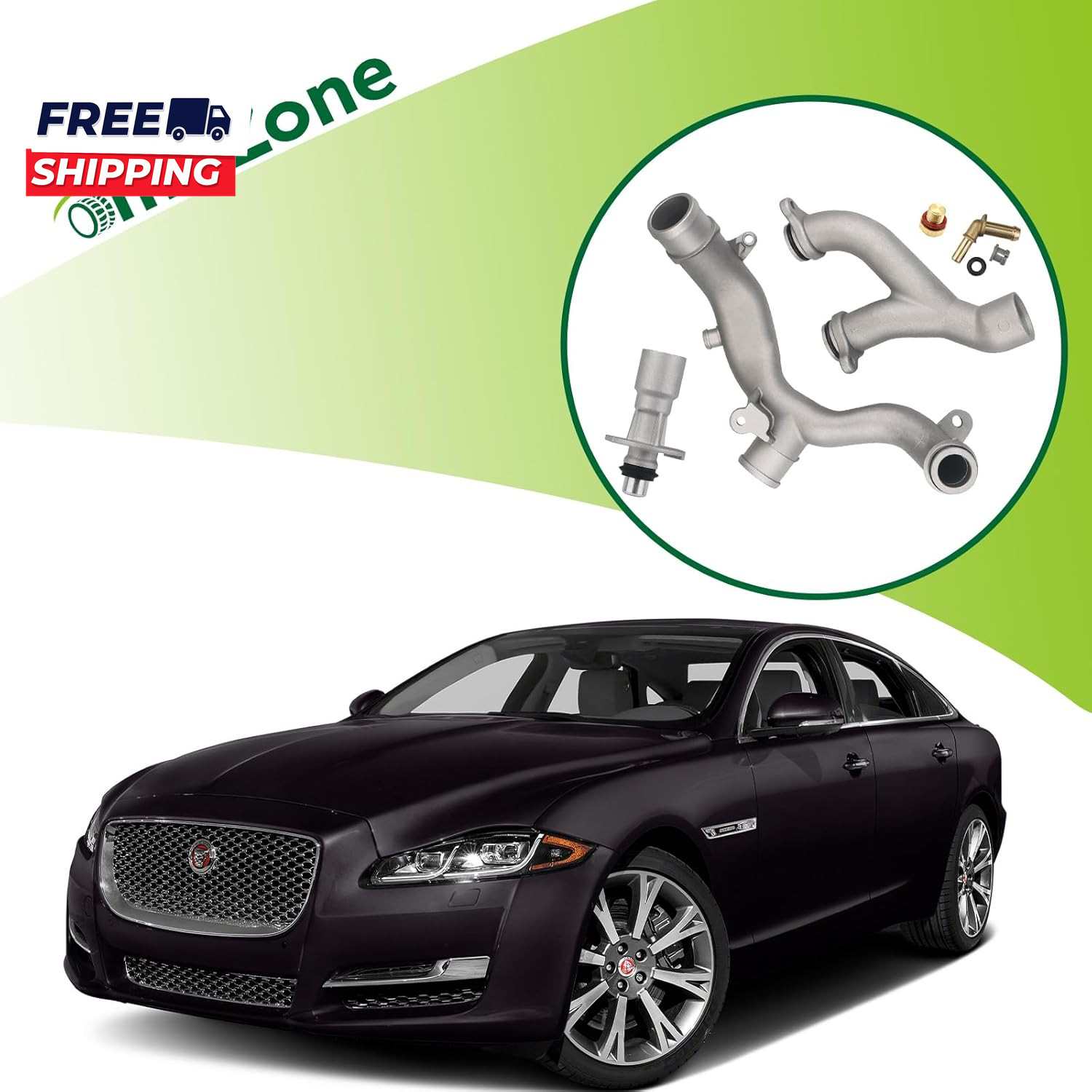 Upgraded Aluminum Coolant Outlet Pipes Kit Compatible with Jaguar Land Rover